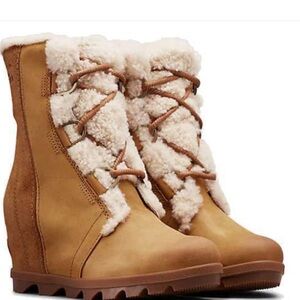 Sorel Joan Of Arctic 11 Shear Quarry Suede Wedge Heel Boot Size 7.5